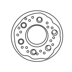 Vanilla cream donuts black and white clipart