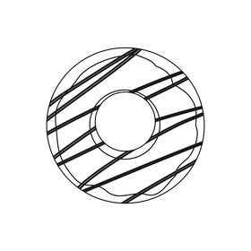 Cartoon apple donuts black and white clipart