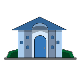 Blue house illustration clipart