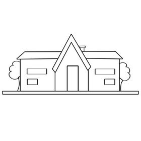 House cartoon drawing black and white clipart free download