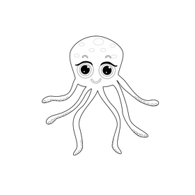 Octopus drawing black and white clipart
