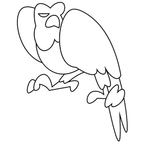Eagle bird cartoon black and white clipart