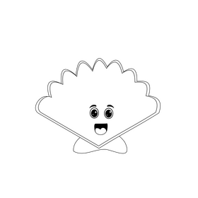 Sea shell drawing black and white clipart