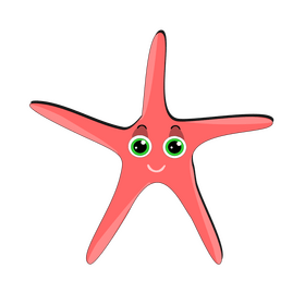 Sad Starfish Cartoon Clipart