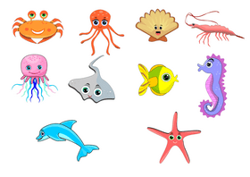 Sea animals vector