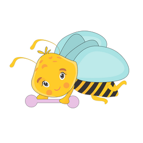 Bee working out illustration clipart