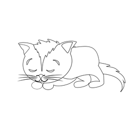 Free cat sleeping black and white clipart