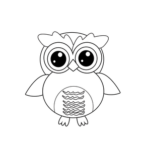 Cartoon owl black and white clipart vector free download