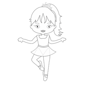 Free ballerina dancing black and white clipart