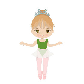 Young blonde ballerina dancing clipart