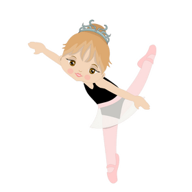 Cartoon ballerina girl dancing clipart