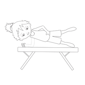 Girl doing gymnastics illustration black and white clipart