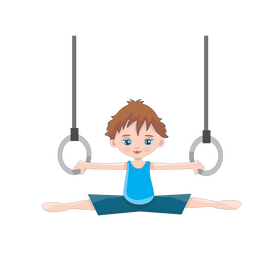 Young boy doing gymnastics clipart