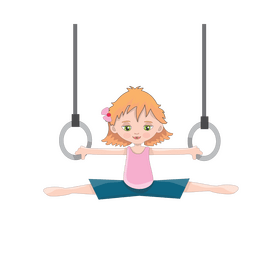 Little girl gymnastics cartoon clipart
