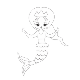 Mermaid black and white clipart