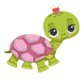Cute turtle walking clipart