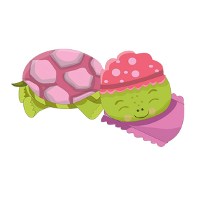 Cute sleeping turtle drawing clipart