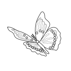 Butterfly flying black and white clipart