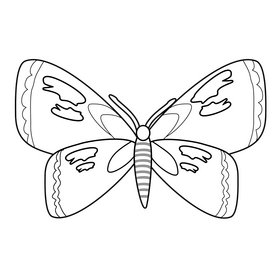 Cute butterfly black and white clipart