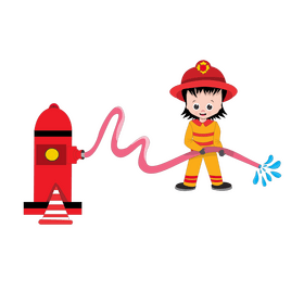 Cute firefighter drawing clipart