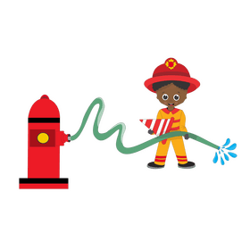 African American black firefighter clipart