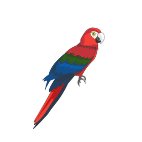 Red and blue parrot clipart