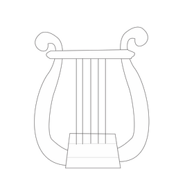 Harp black and white clipart