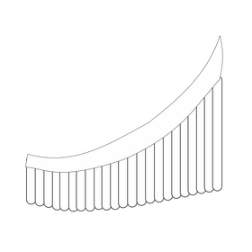 Panpipe musical instrument black and white clipart