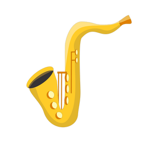 Yellow saxophone drawing clipart