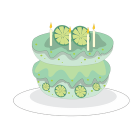Lemon lime birthday cake clipart