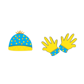 Baby hat and gloves illustration clipart