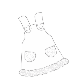 Baby girl dress black and white clipart