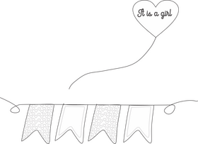 It is a girl illustration black and white clipart