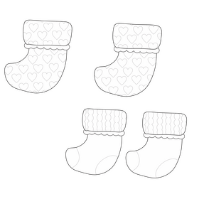 Baby girl socks black and white clipart