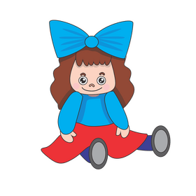 Cute doll illustration clipart