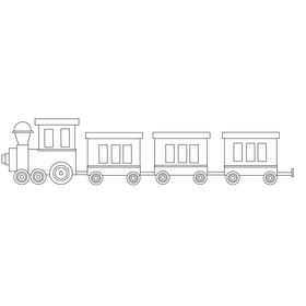Train illustration black and white clipart