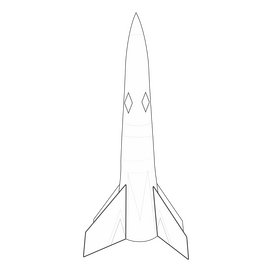 Orage rocket drawing black and white clipart