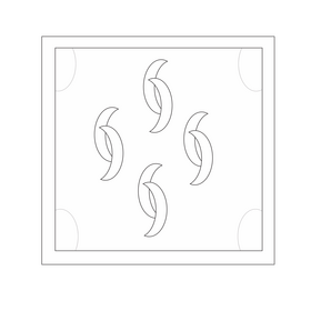 Cartoon ceramic tile black and white clipart