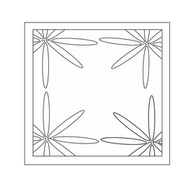 Free tile with flowers black and white clipart