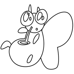 Fly suprised black and white clipart