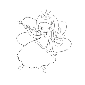 Fairy illustration black and white clipart free download