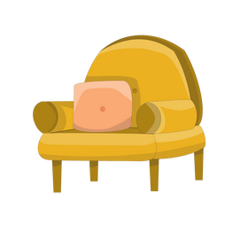 Armchair with pillow clipart