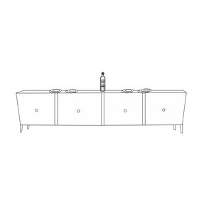 Sideboard furniture black and white clipart