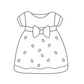 Pink dress black and white clipart