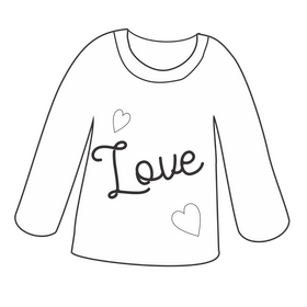 Free sweatshirt for girls black and white clipart