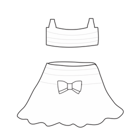 Free skirt black and white clipart