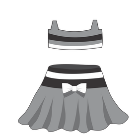 Mini skirt and top illustration clipart