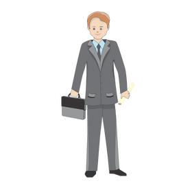 Elegant business man cartoon clipart
