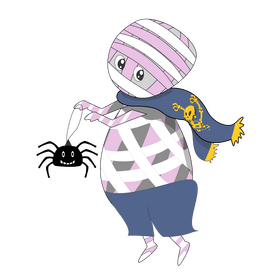 Halloween mummy with spider clipart