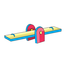 Kids seesaw drawing clipart